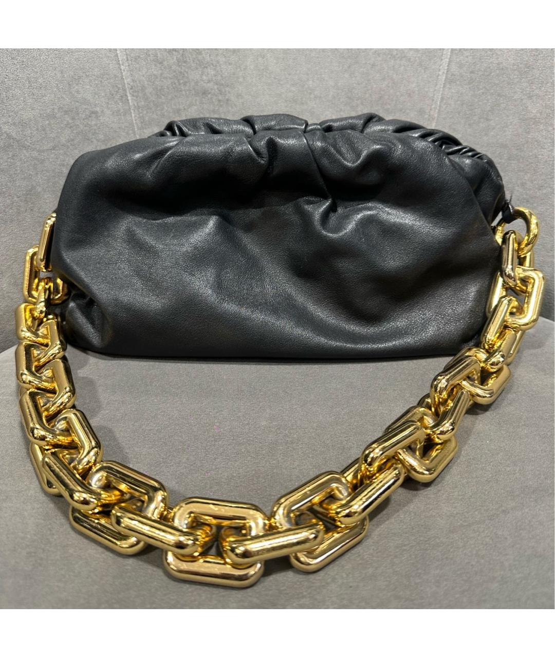 BOTTEGA VENETA Черная кожаная сумка через плечо, фото 7