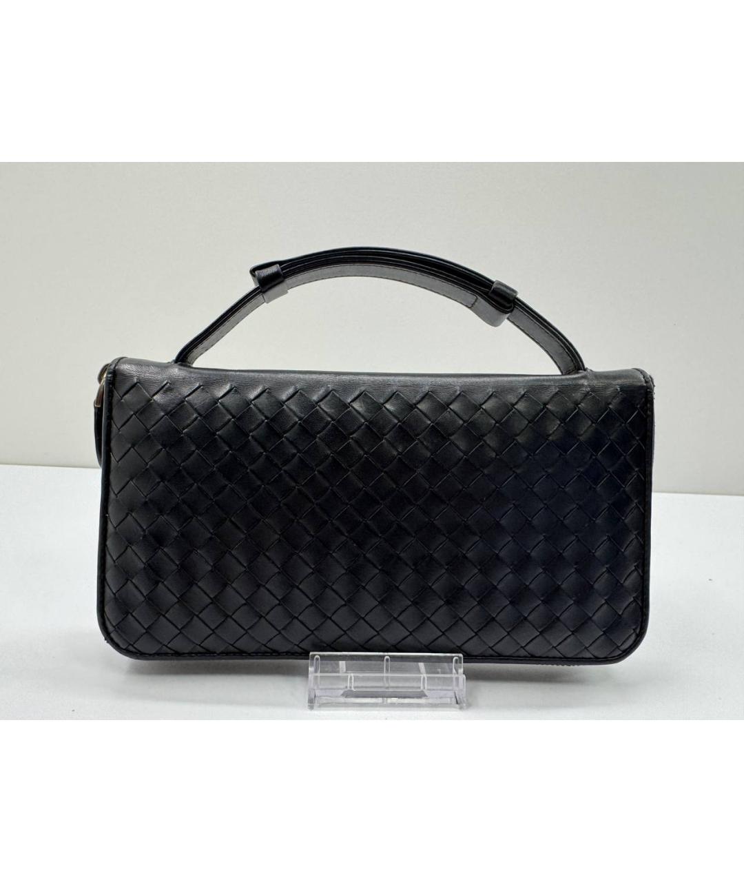 BOTTEGA VENETA Черная кожаная барсетка, фото 5