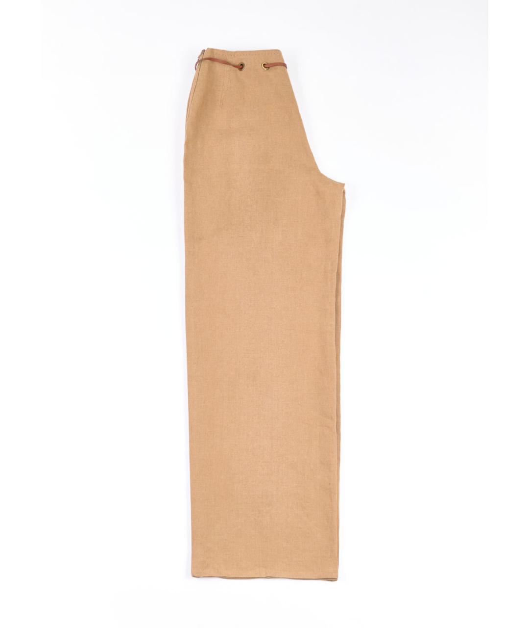 MAX MARA Коричневые льняные брюки широкие, фото 3
