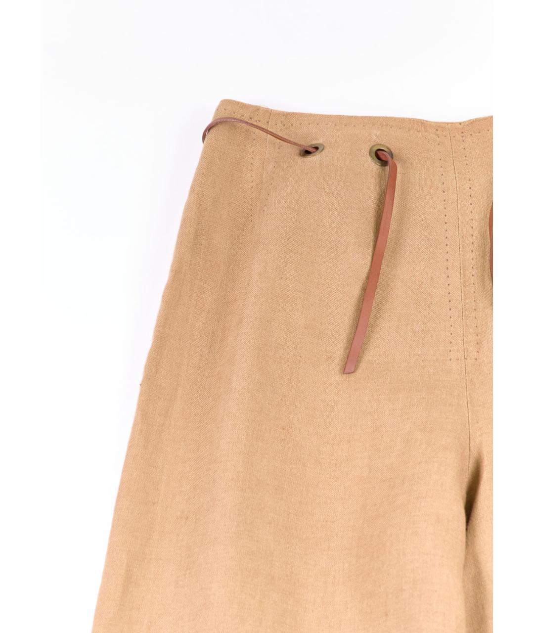 MAX MARA Коричневые льняные брюки широкие, фото 5