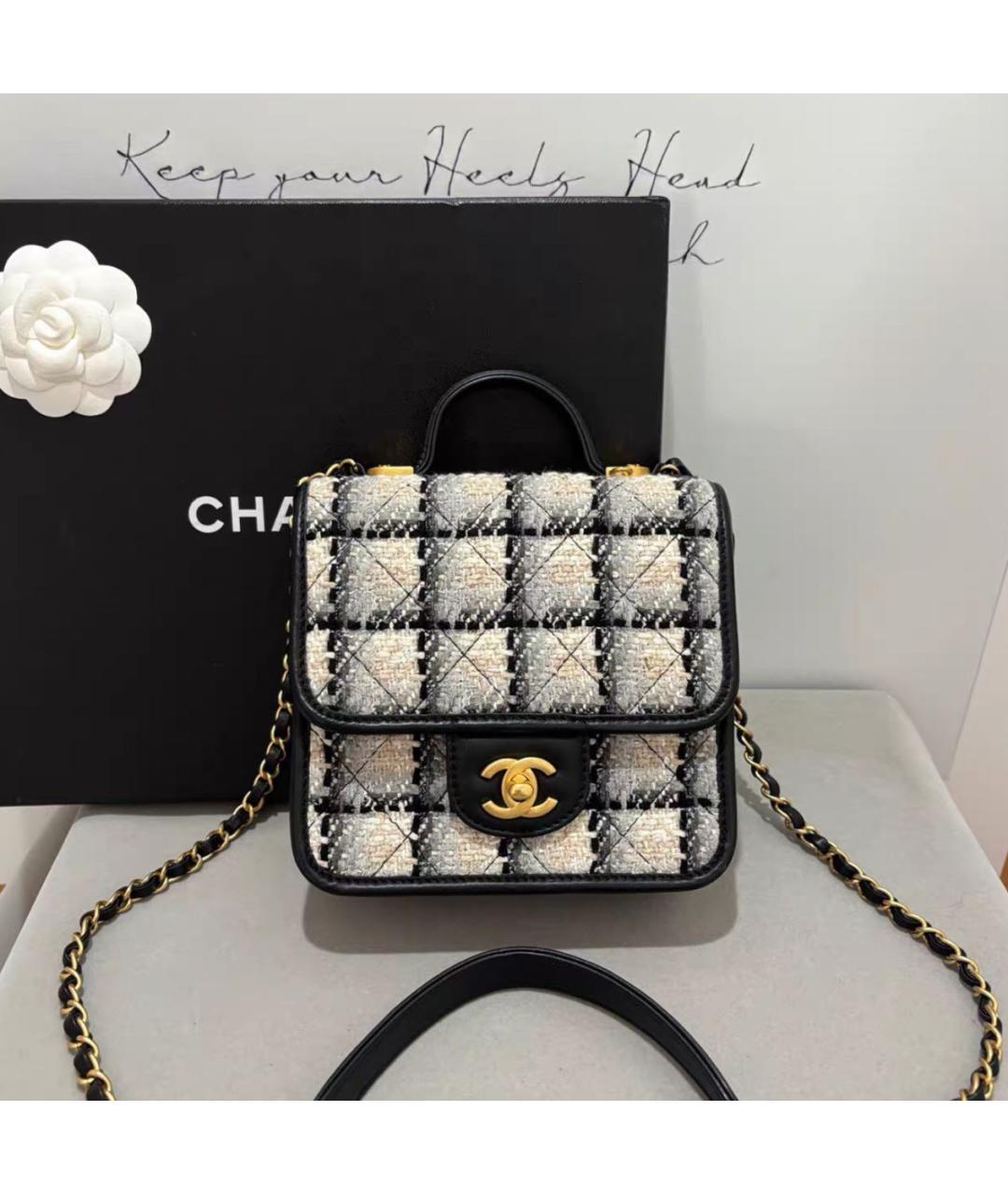 CHANEL Черная кожаная сумка через плечо, фото 8