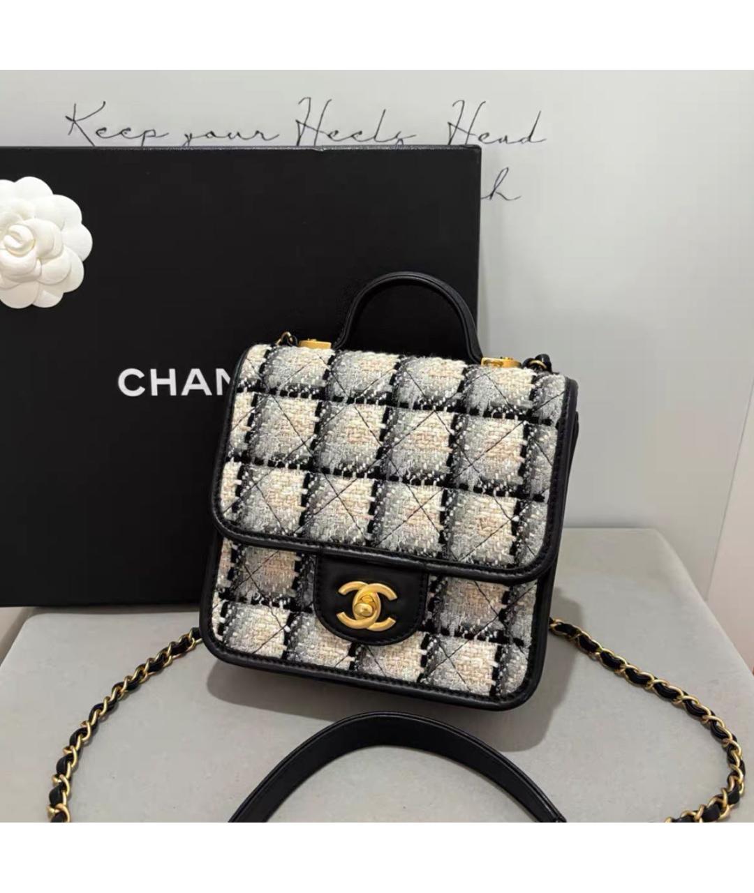 CHANEL Черная кожаная сумка через плечо, фото 3
