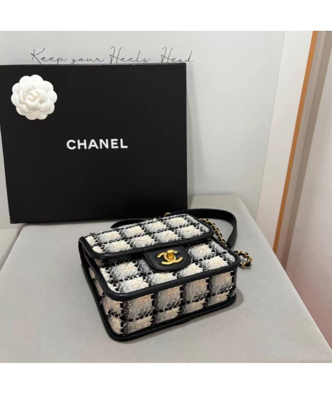 CHANEL Черная кожаная сумка через плечо, фото 6