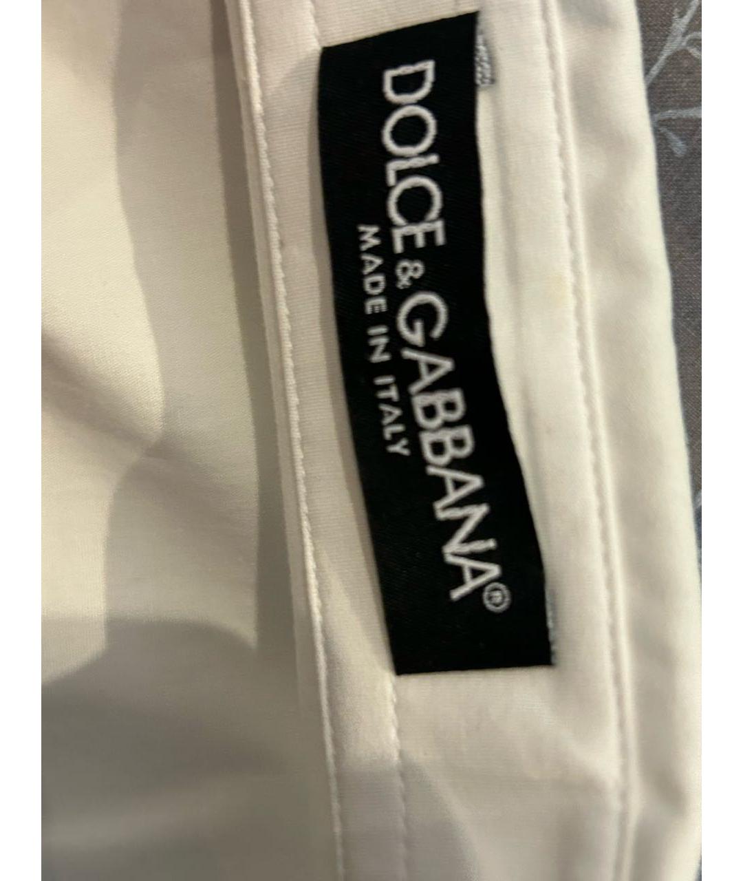 DOLCE&GABBANA Белая хлопковая рубашка, фото 4