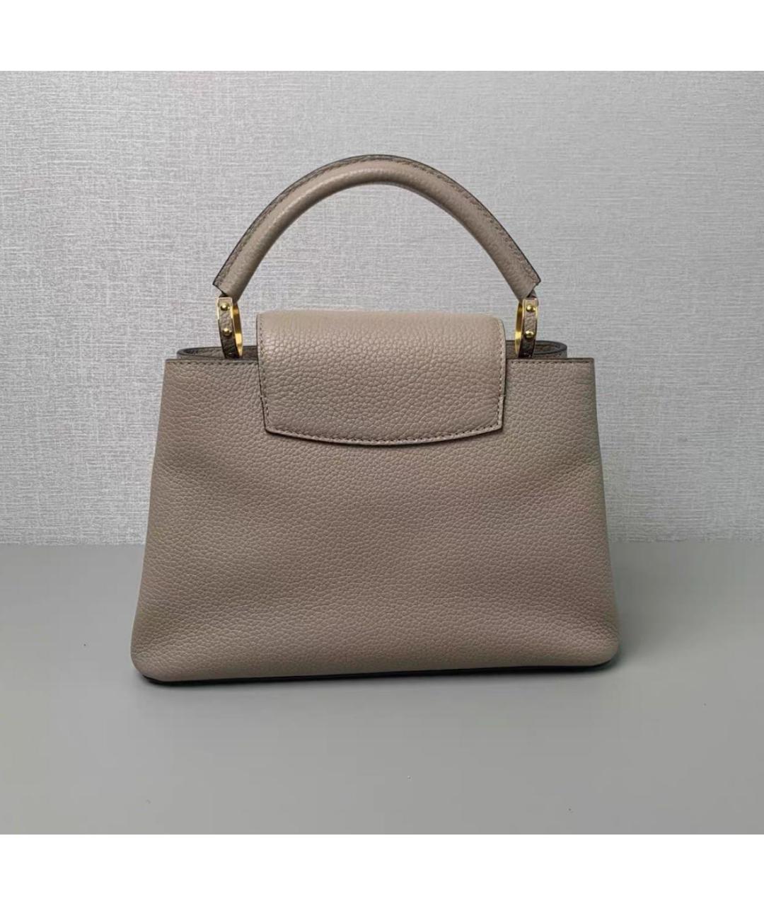 LOUIS VUITTON Бежевая кожаная сумка тоут, фото 3