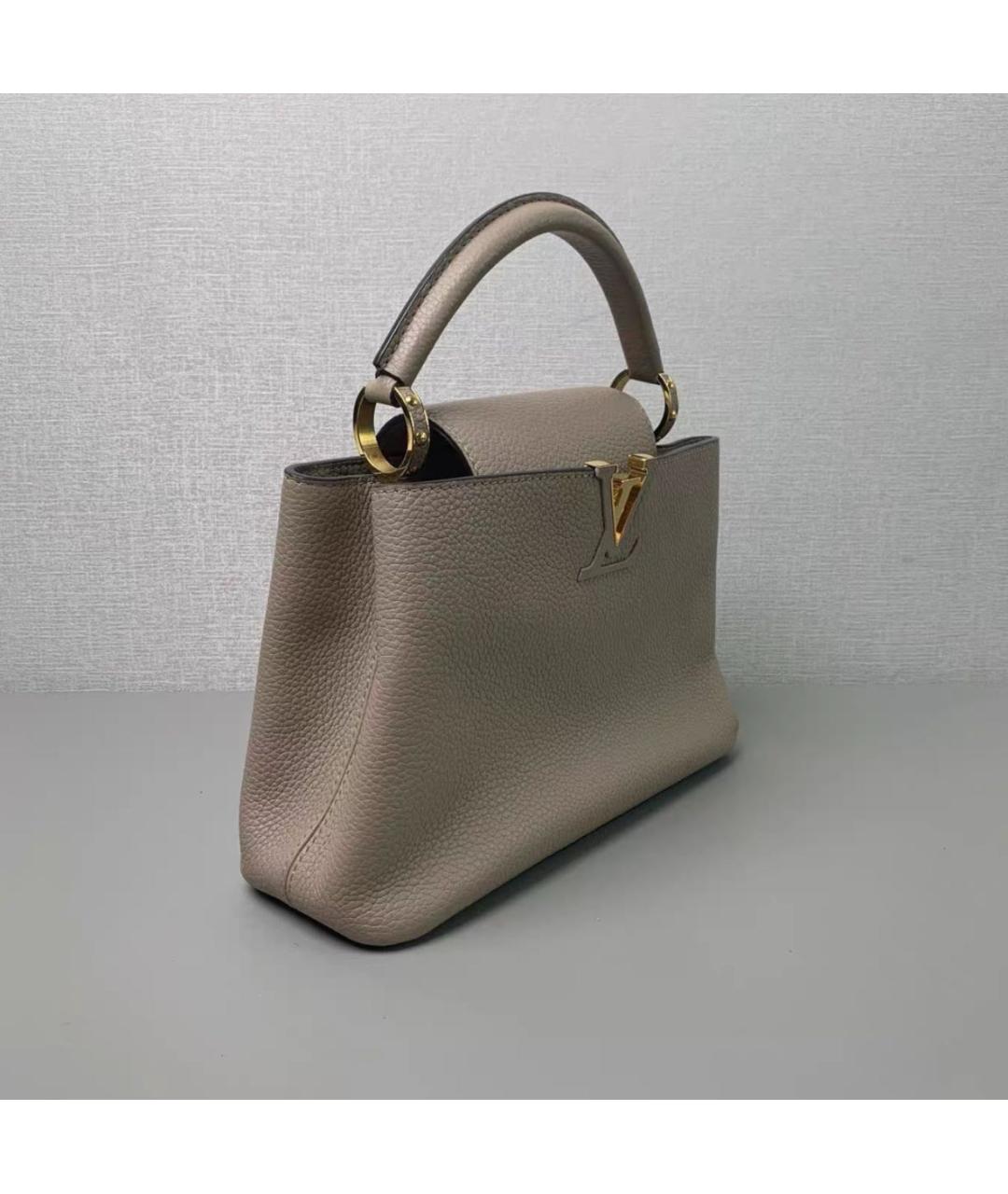 LOUIS VUITTON Бежевая кожаная сумка тоут, фото 2