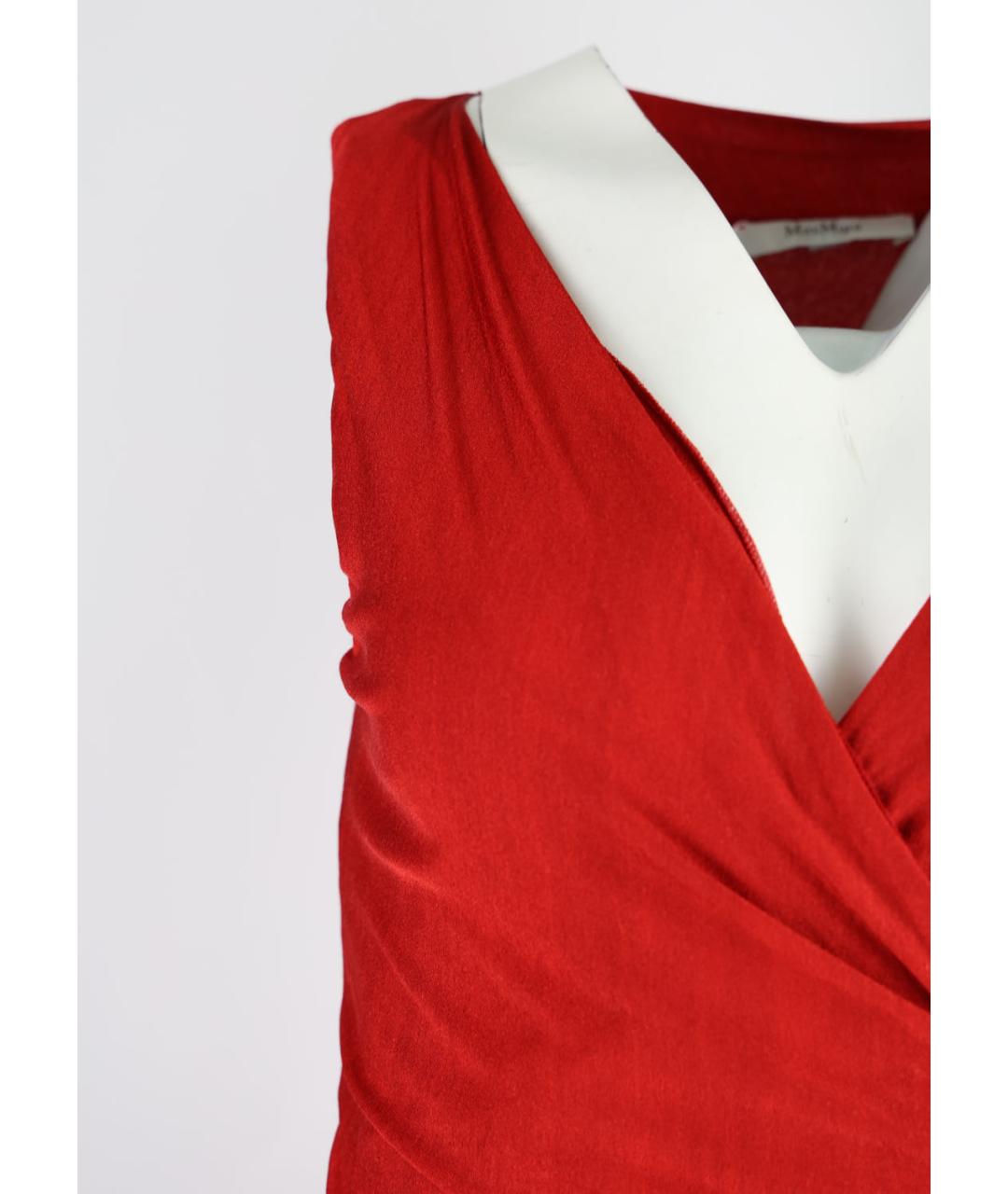 MAX MARA Красное вискозное коктейльное платье, фото 2