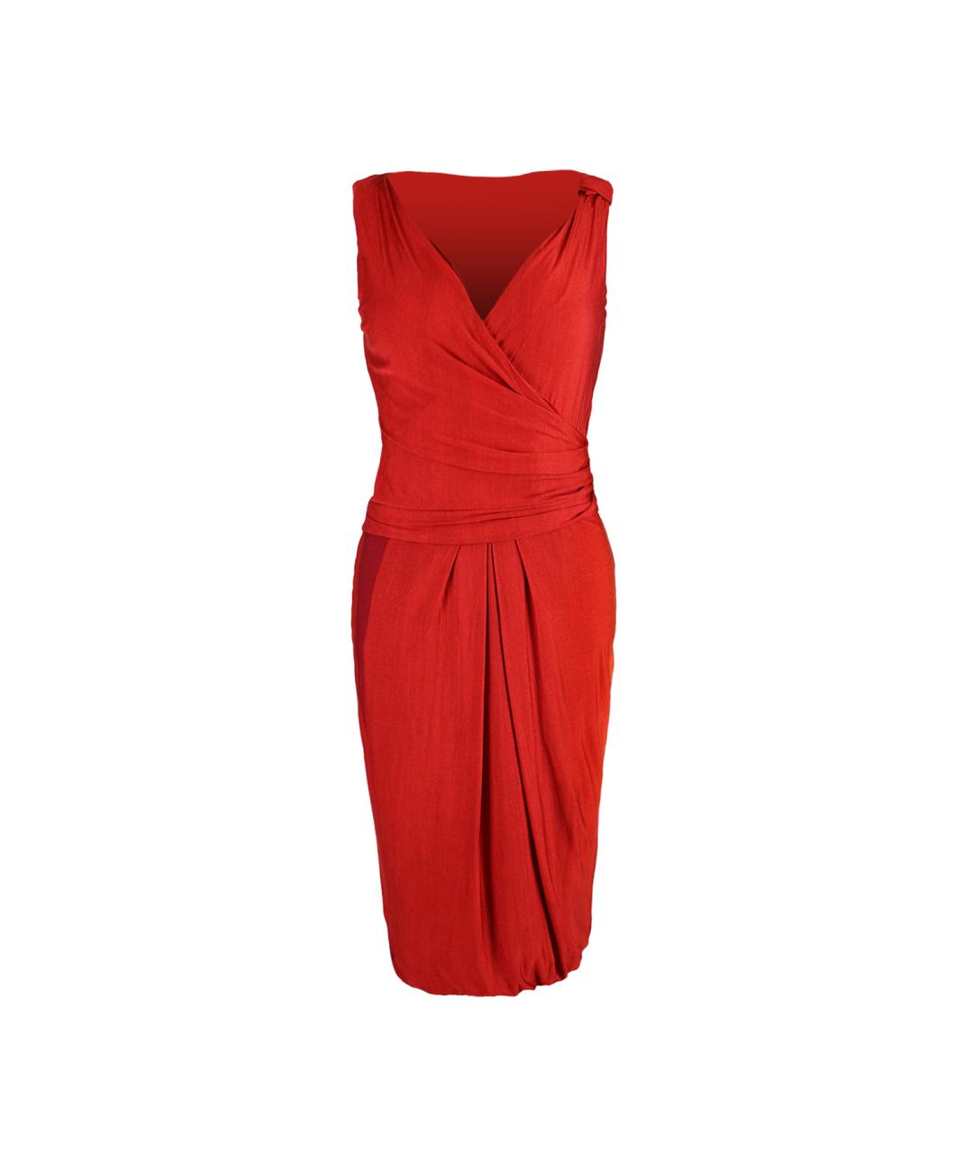 MAX MARA Красное вискозное коктейльное платье, фото 1
