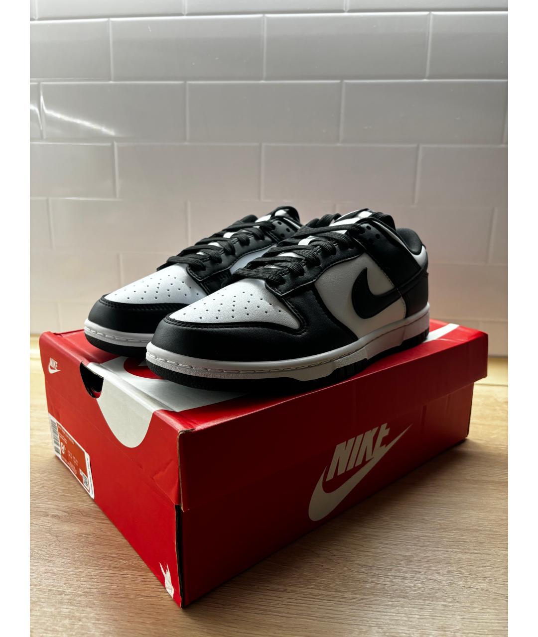 NIKE Черные кожаные низкие кроссовки / кеды, фото 2