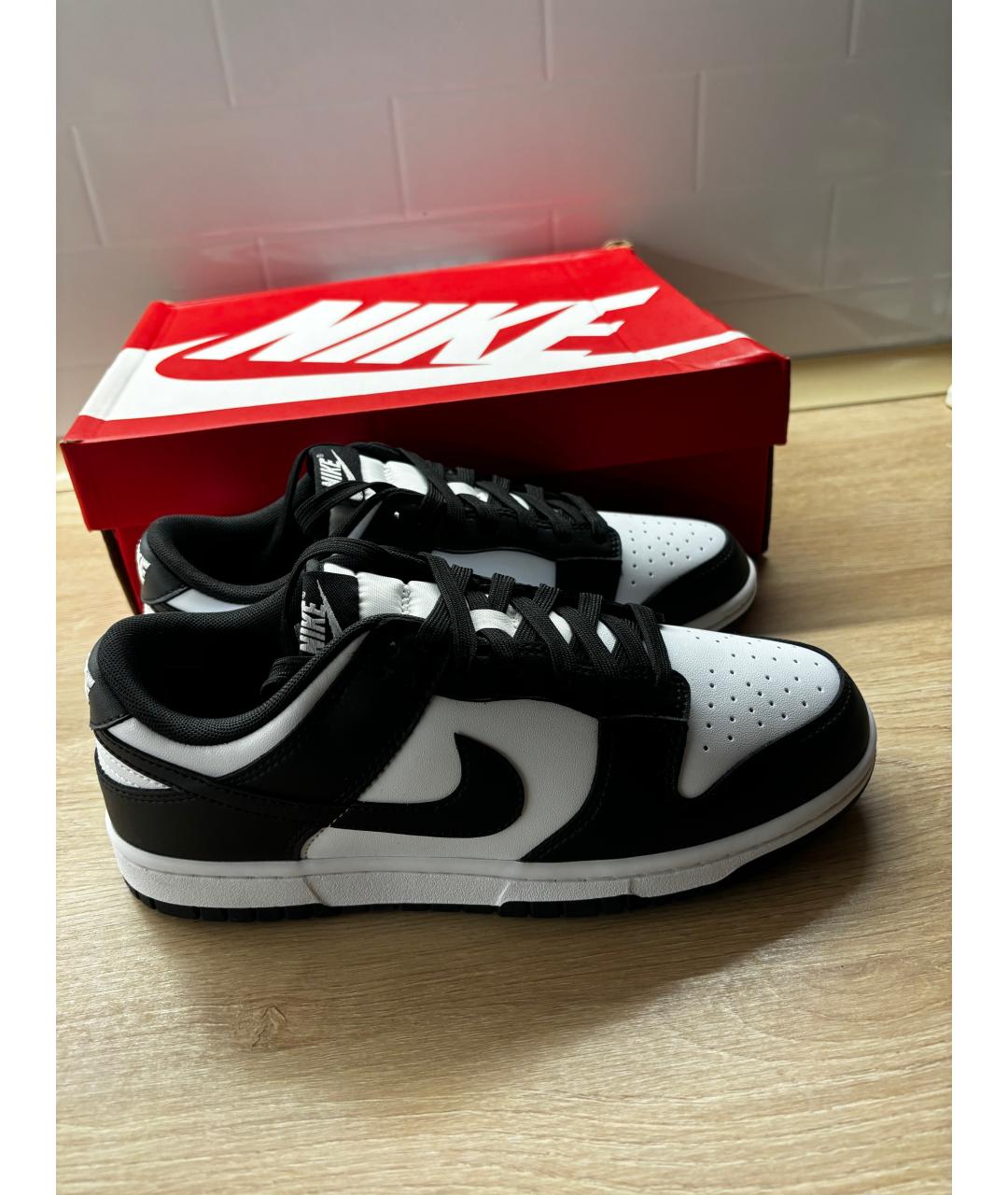 NIKE Черные кожаные низкие кроссовки / кеды, фото 5