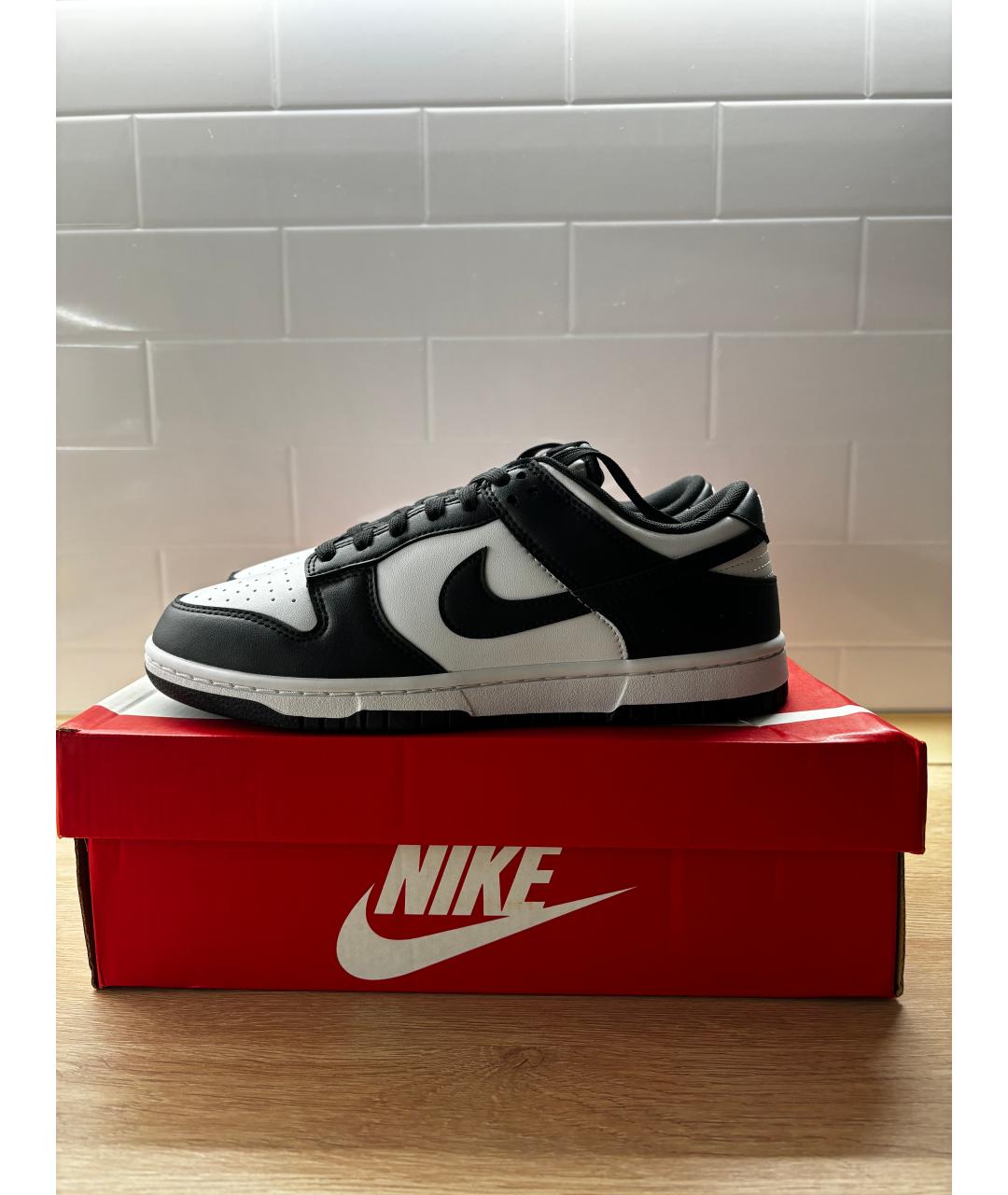 NIKE Черные кожаные низкие кроссовки / кеды, фото 7