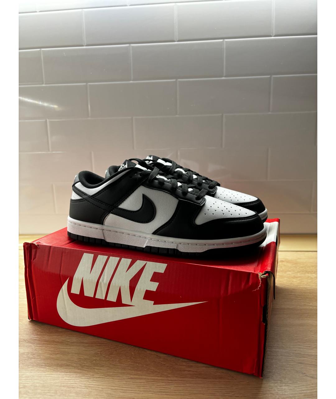 NIKE Черные кожаные низкие кроссовки / кеды, фото 3