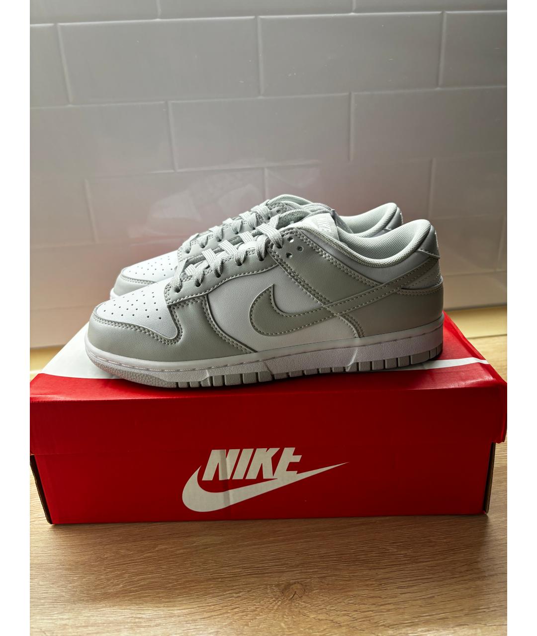 NIKE Серые кожаные низкие кроссовки / кеды, фото 6