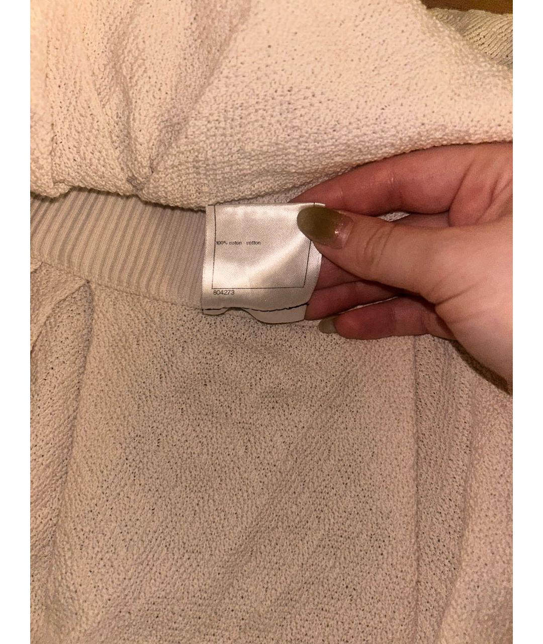 CHANEL Бежевая хлопковая юбка мини, фото 6