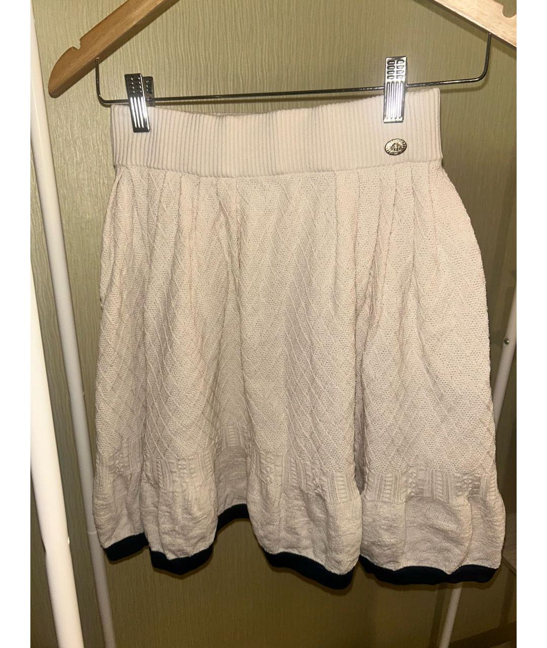 CHANEL Бежевая хлопковая юбка мини, фото 9