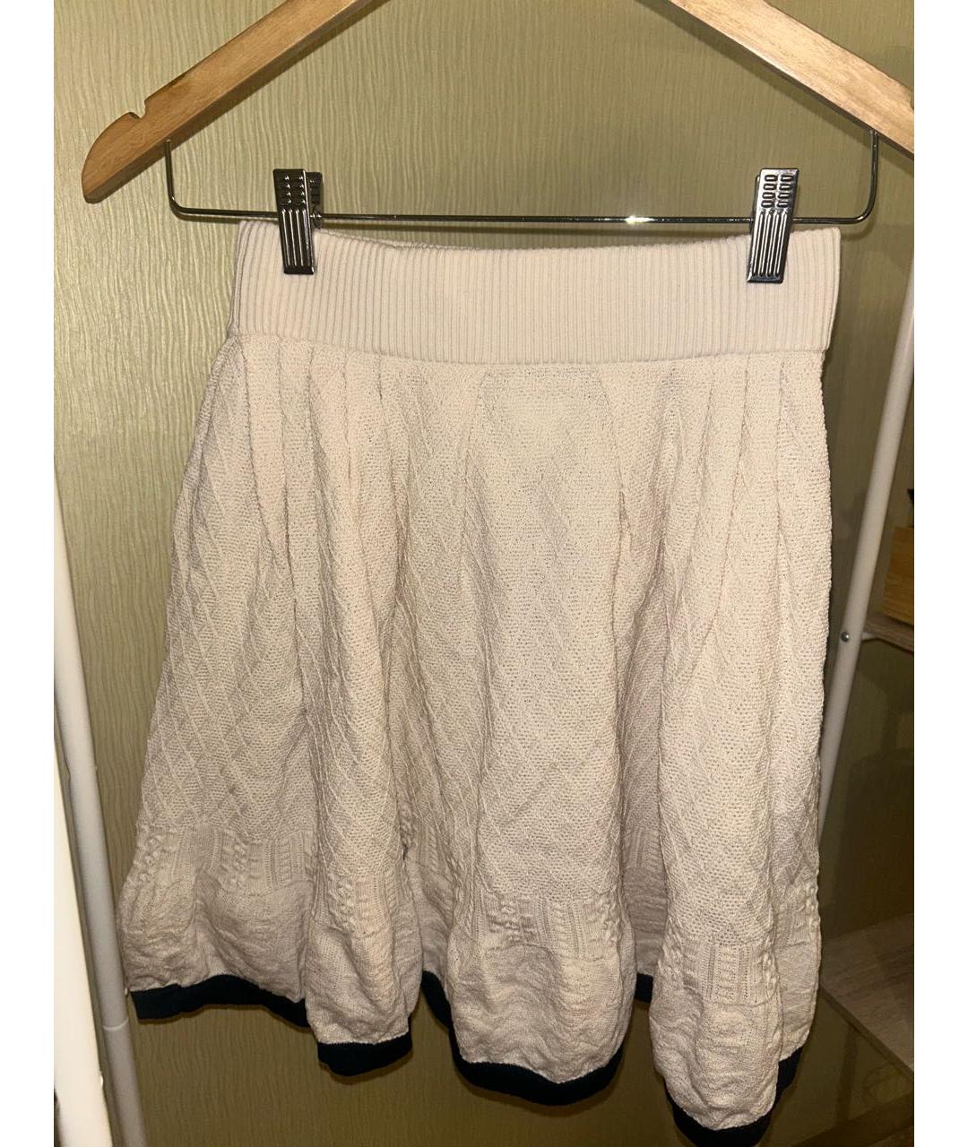CHANEL Бежевая хлопковая юбка мини, фото 2