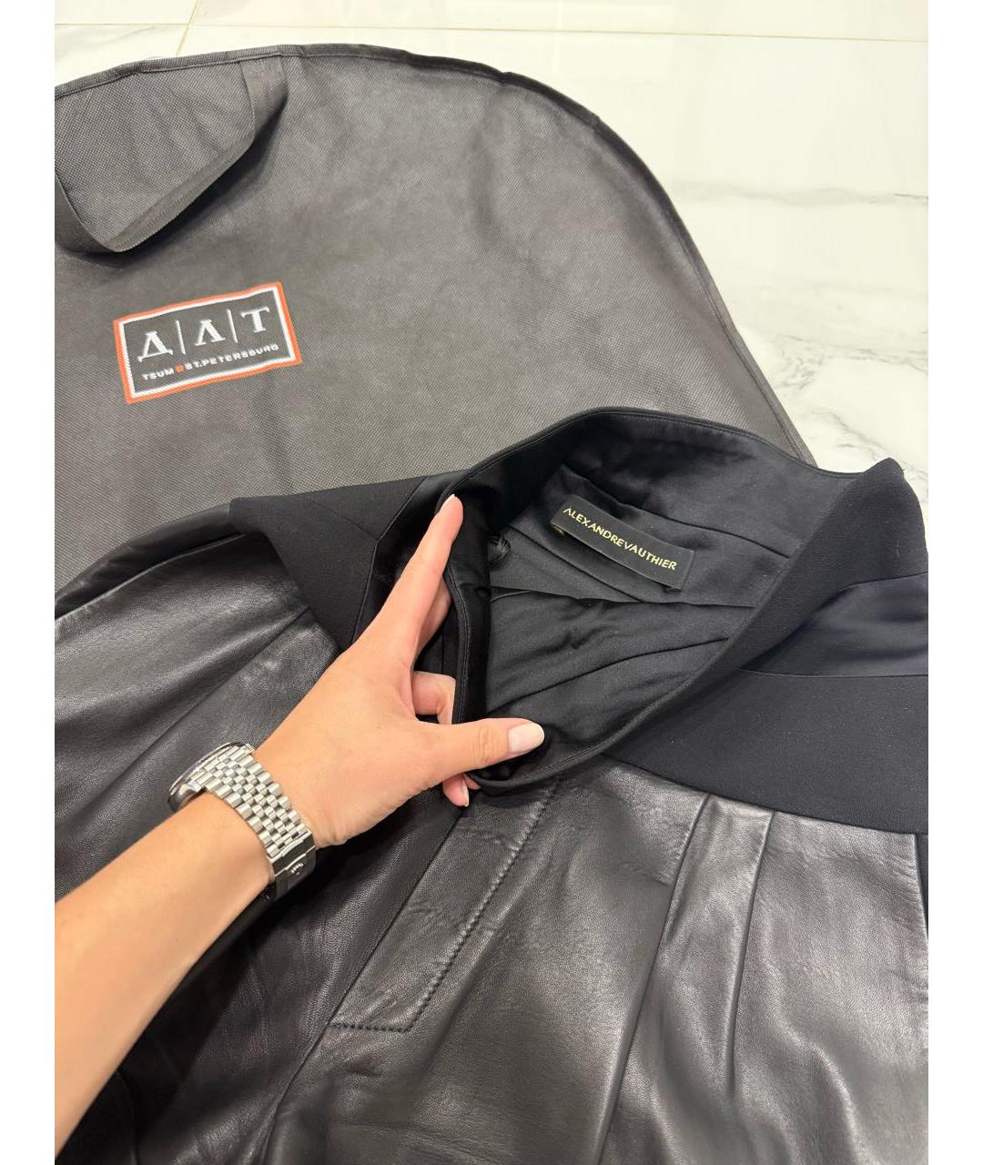 ALEXANDRE VAUTHIER Черные кожаные шорты, фото 4