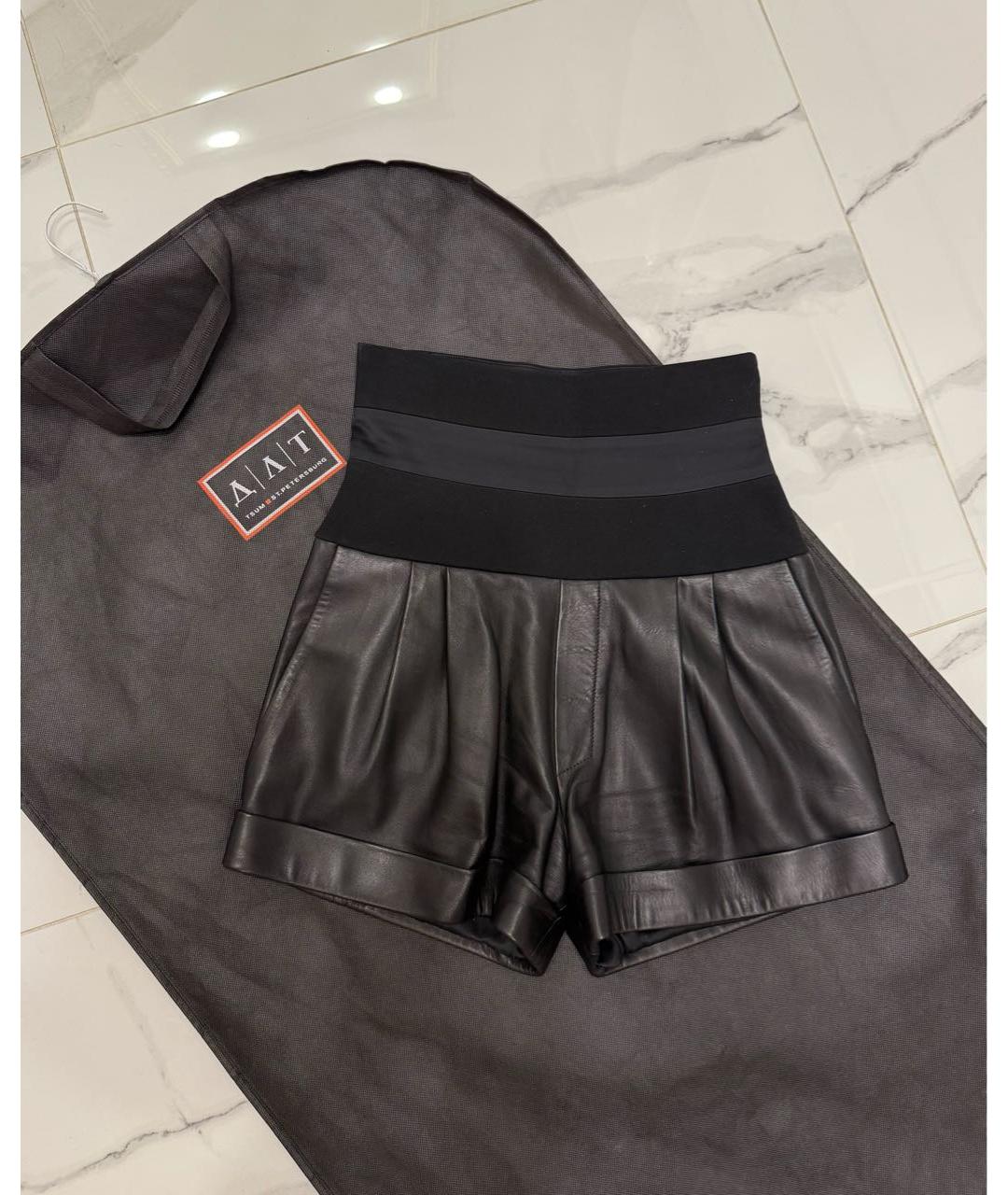 ALEXANDRE VAUTHIER Черные кожаные шорты, фото 9