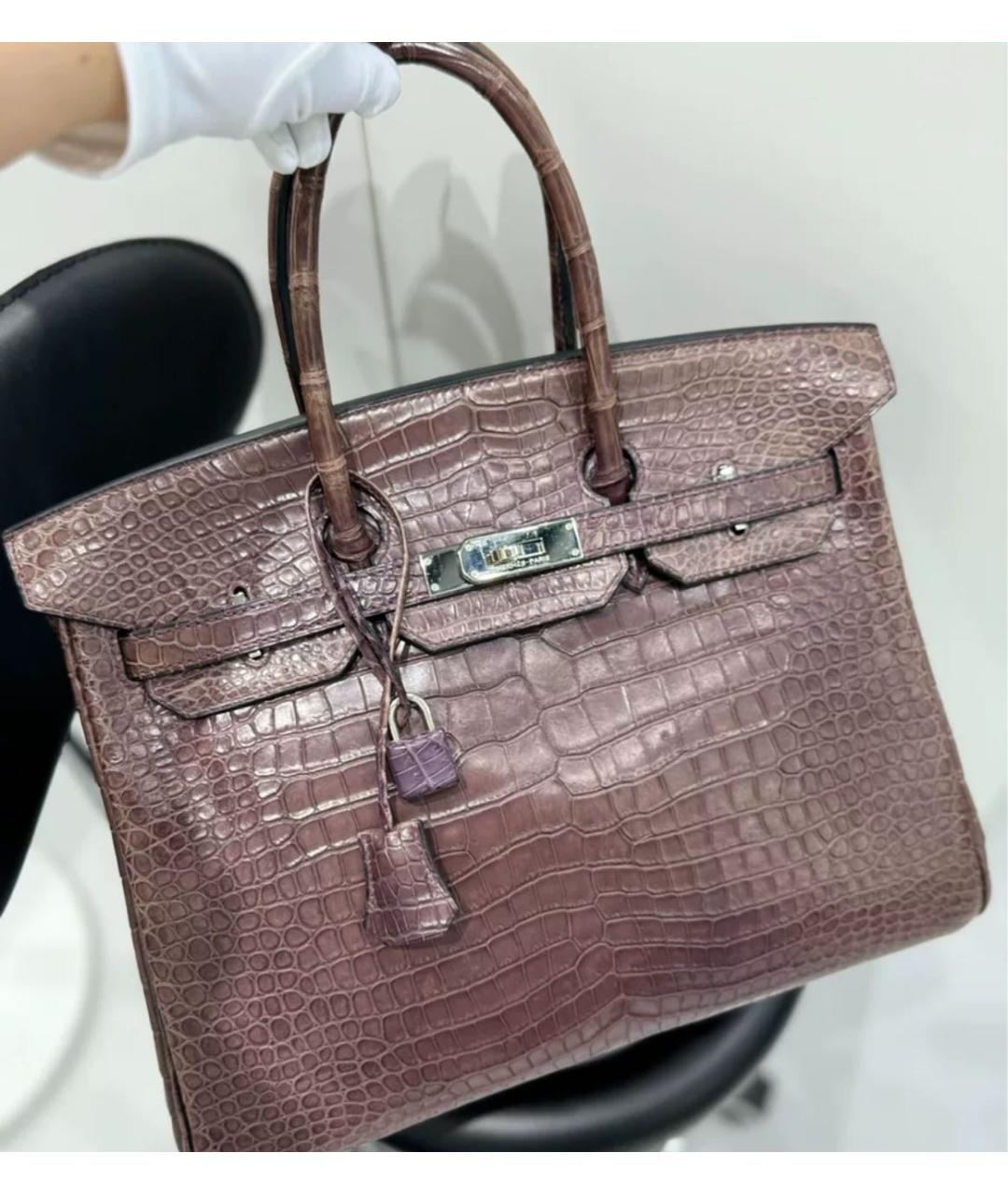 HERMES Коралловая кожаная сумка тоут, фото 3