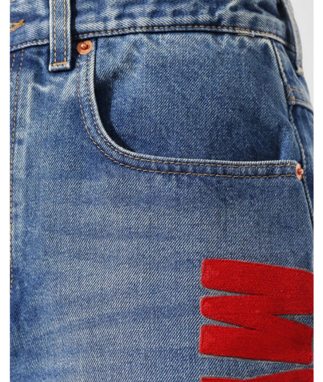 GUCCI Темно-синие хлопковые прямые джинсы, фото 7