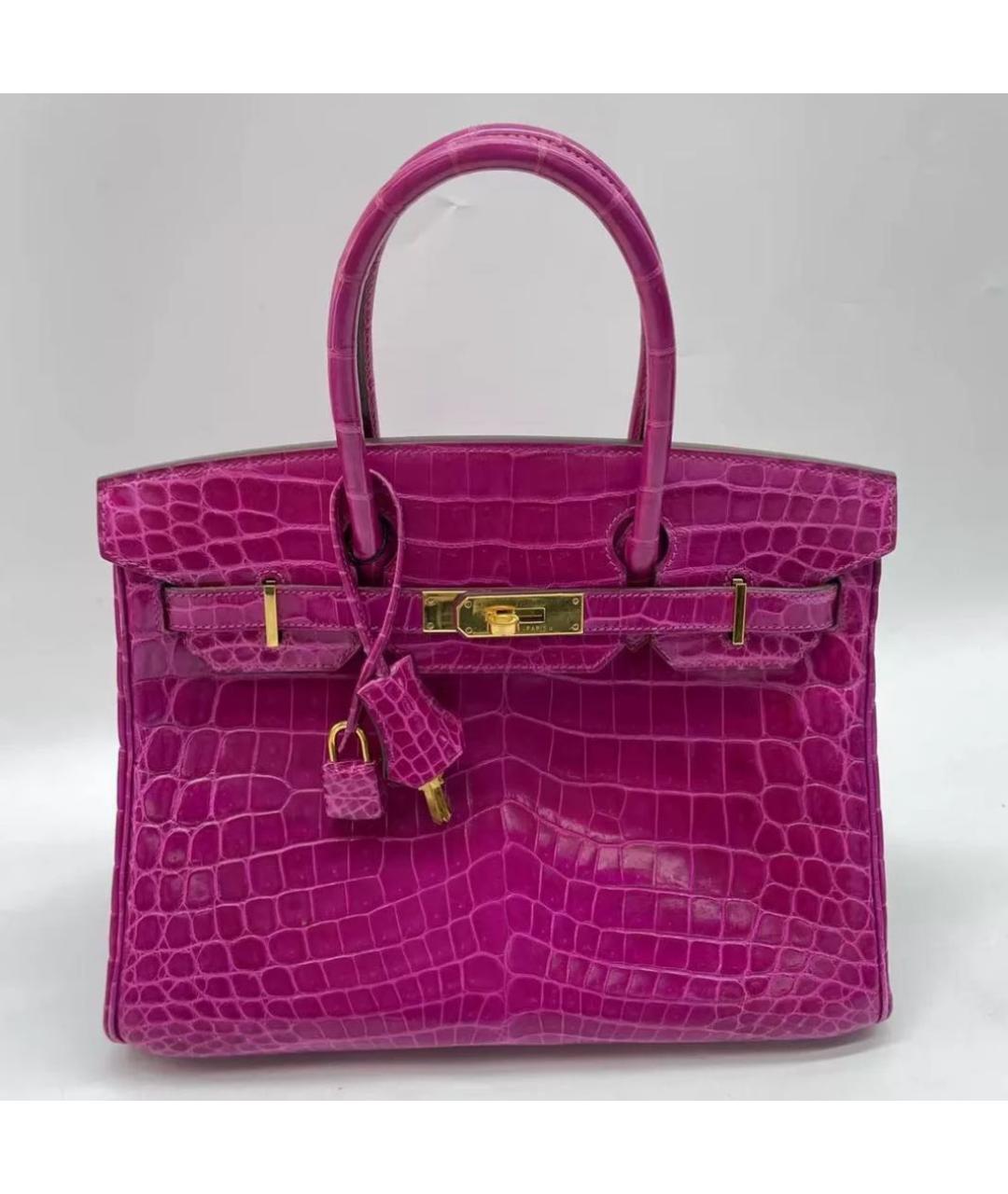 HERMES Розовая кожаная сумка тоут, фото 7