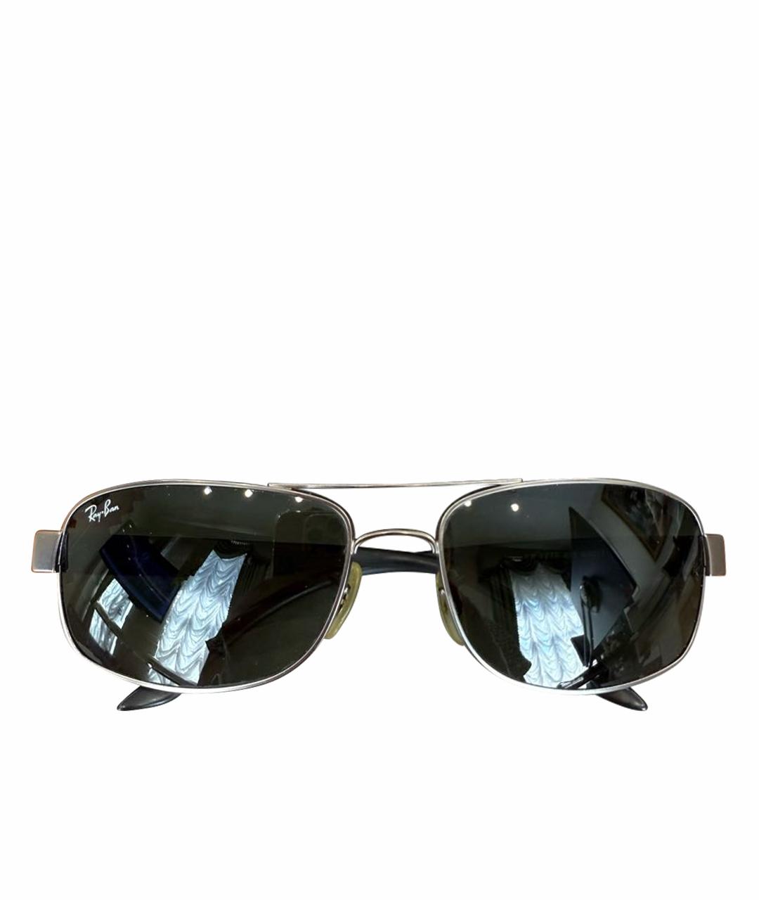 RAY BAN Черные металлические солнцезащитные очки, фото 1