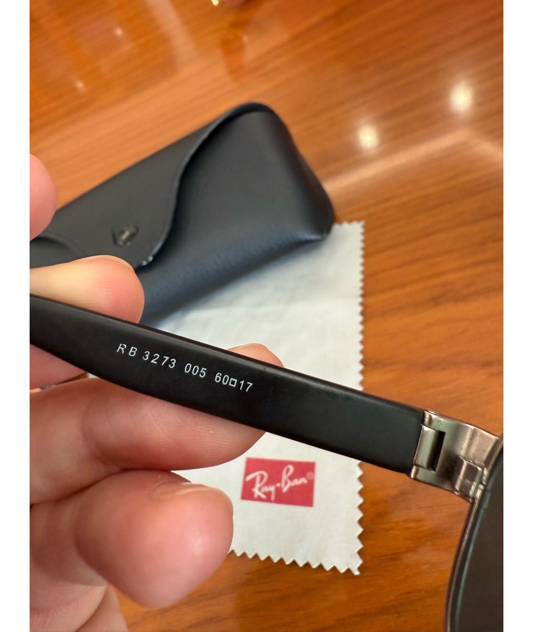 RAY BAN Черные металлические солнцезащитные очки, фото 3