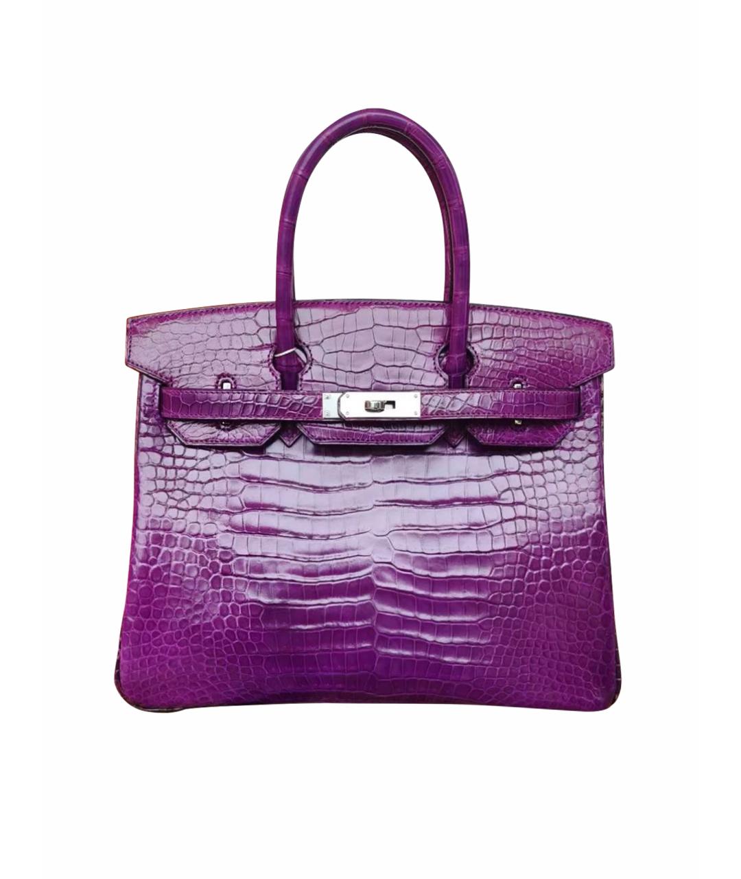 HERMES Фиолетовая кожаная сумка тоут, фото 1