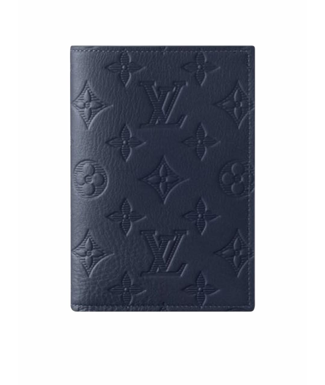 LOUIS VUITTON Темно-синий кожаный кардхолдер, фото 1
