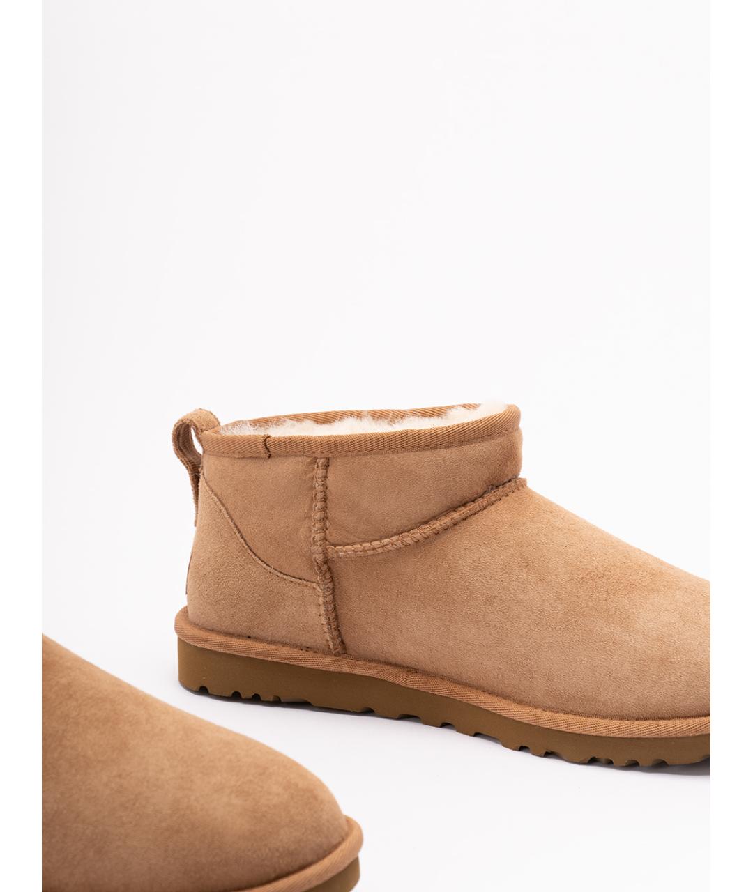 UGG AUSTRALIA Бежевые нубуковые низкие ботинки, фото 5
