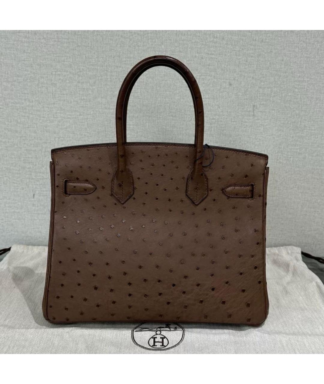 HERMES Коричневая кожаная сумка тоут, фото 3