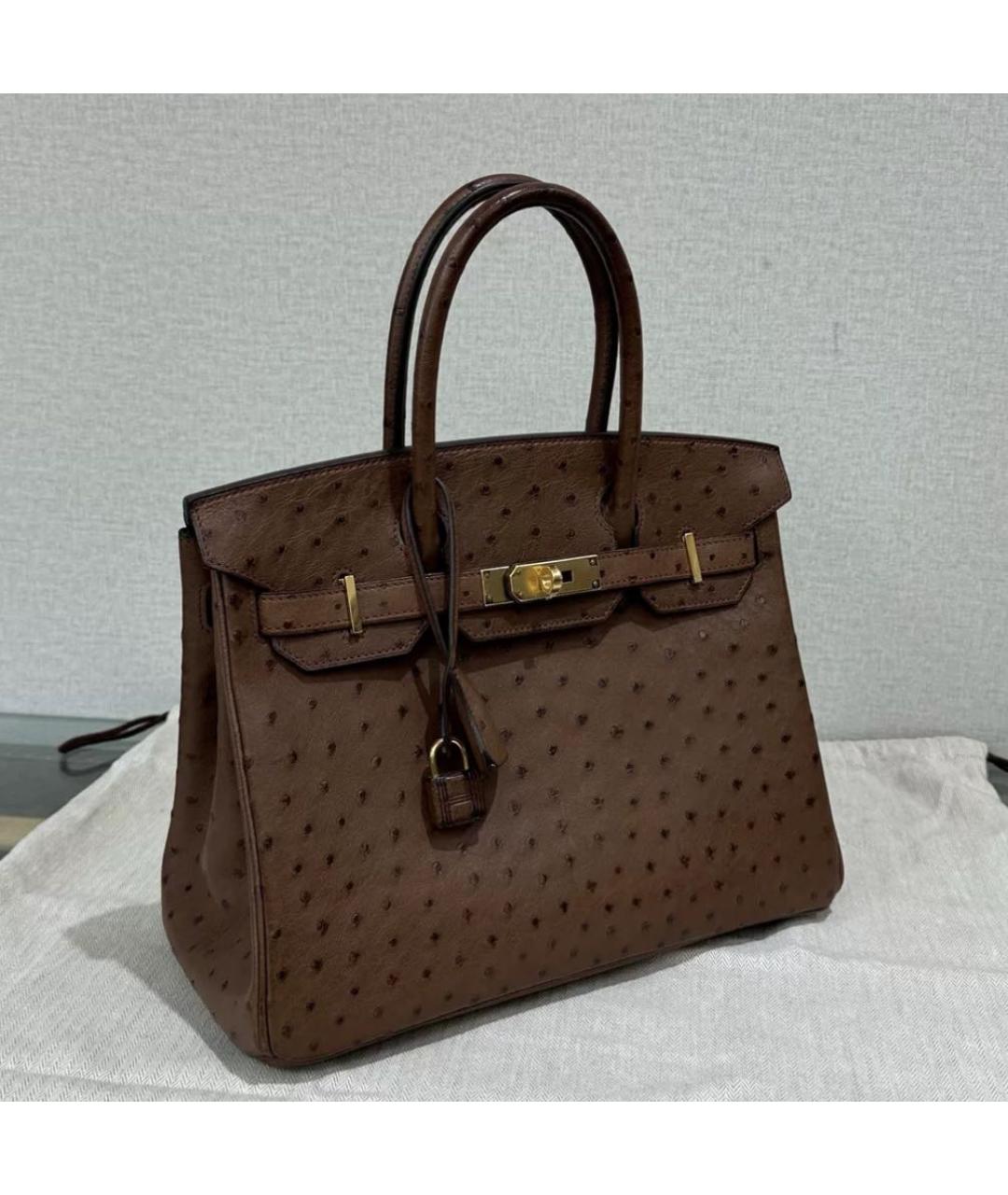 HERMES Коричневая кожаная сумка тоут, фото 2
