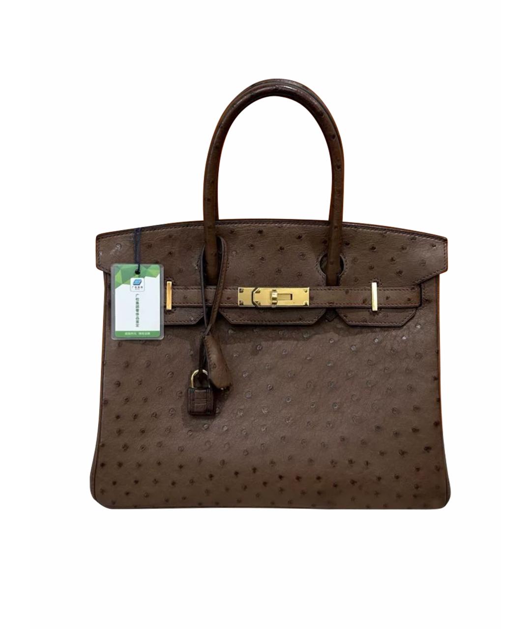 HERMES Коричневая кожаная сумка тоут, фото 1