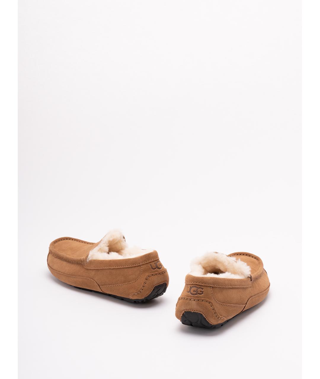 UGG AUSTRALIA Бежевые нубуковые мокасины, фото 3
