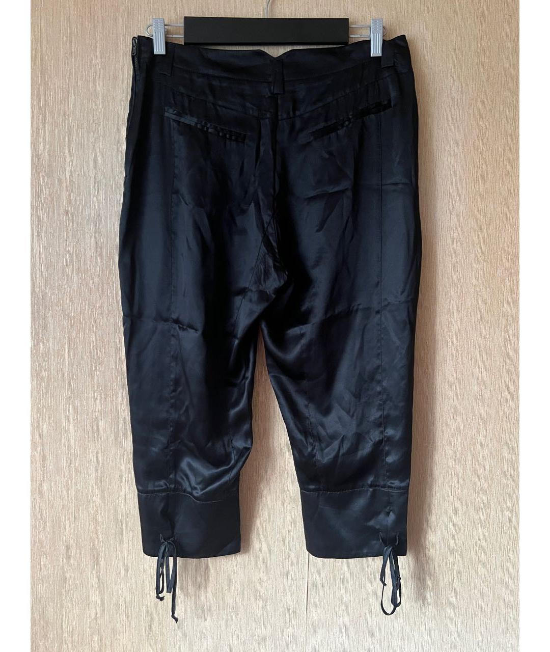 MCQ ALEXANDER MCQUEEN Черные шелковые капри, фото 2