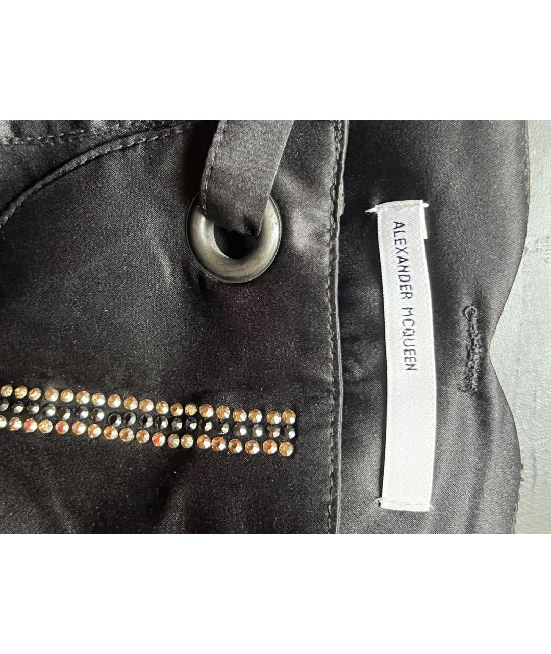 MCQ ALEXANDER MCQUEEN Черные шелковые капри, фото 4
