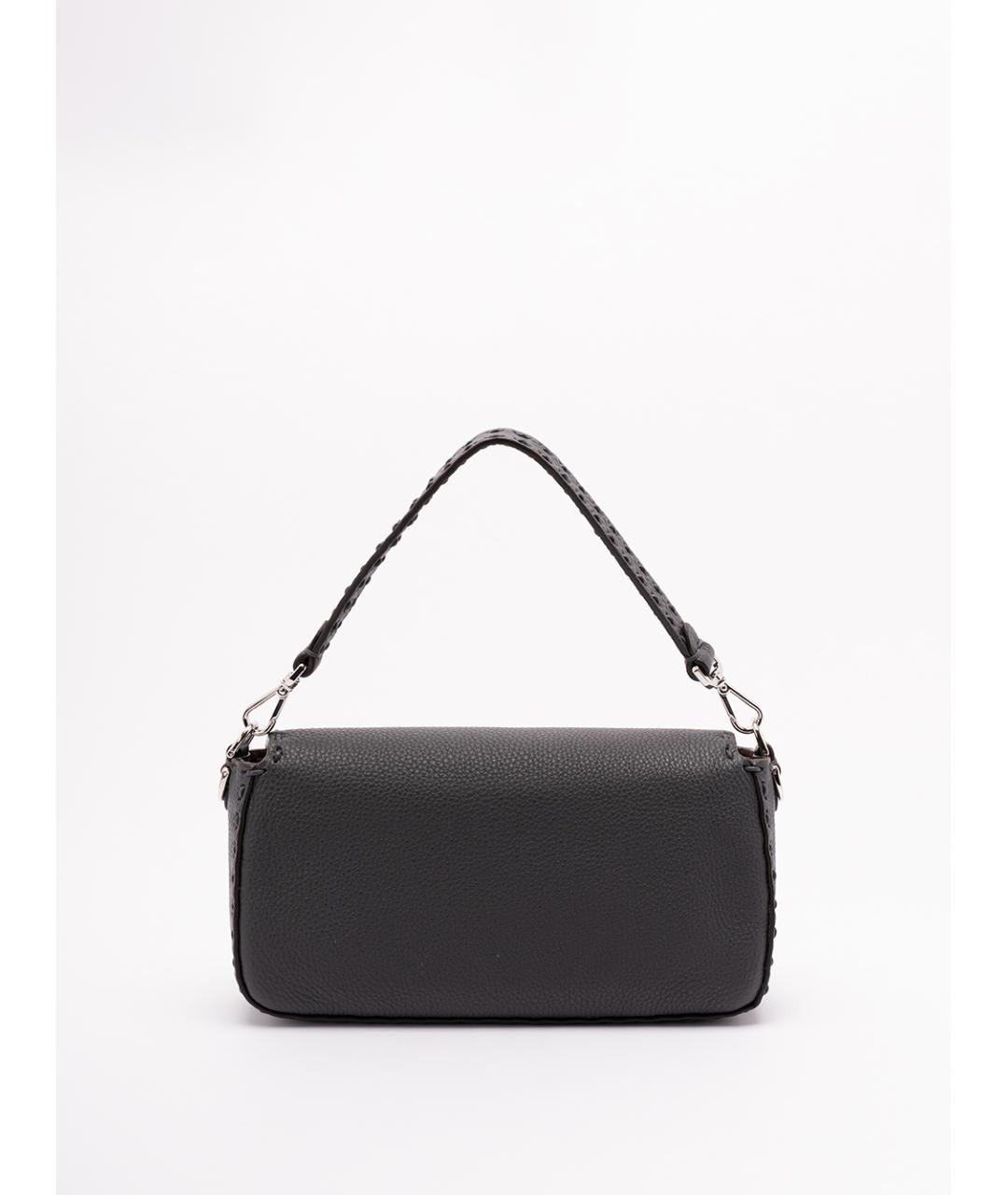 FENDI Антрацитовая кожаная сумка на плечо, фото 2