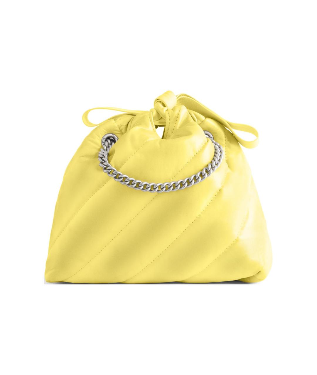 BALENCIAGA Желтая кожаная сумка через плечо, фото 4