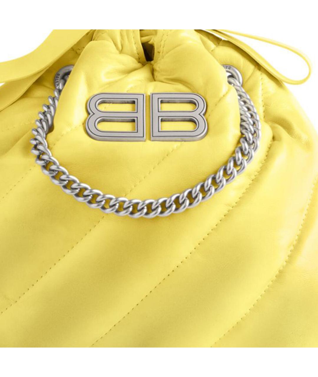 BALENCIAGA Желтая кожаная сумка через плечо, фото 6
