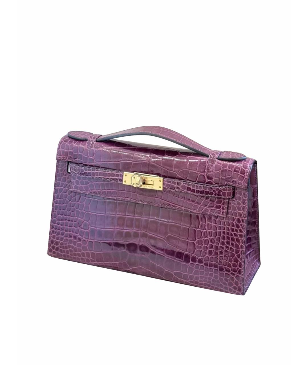 HERMES Фиолетовая кожаная сумка тоут, фото 1