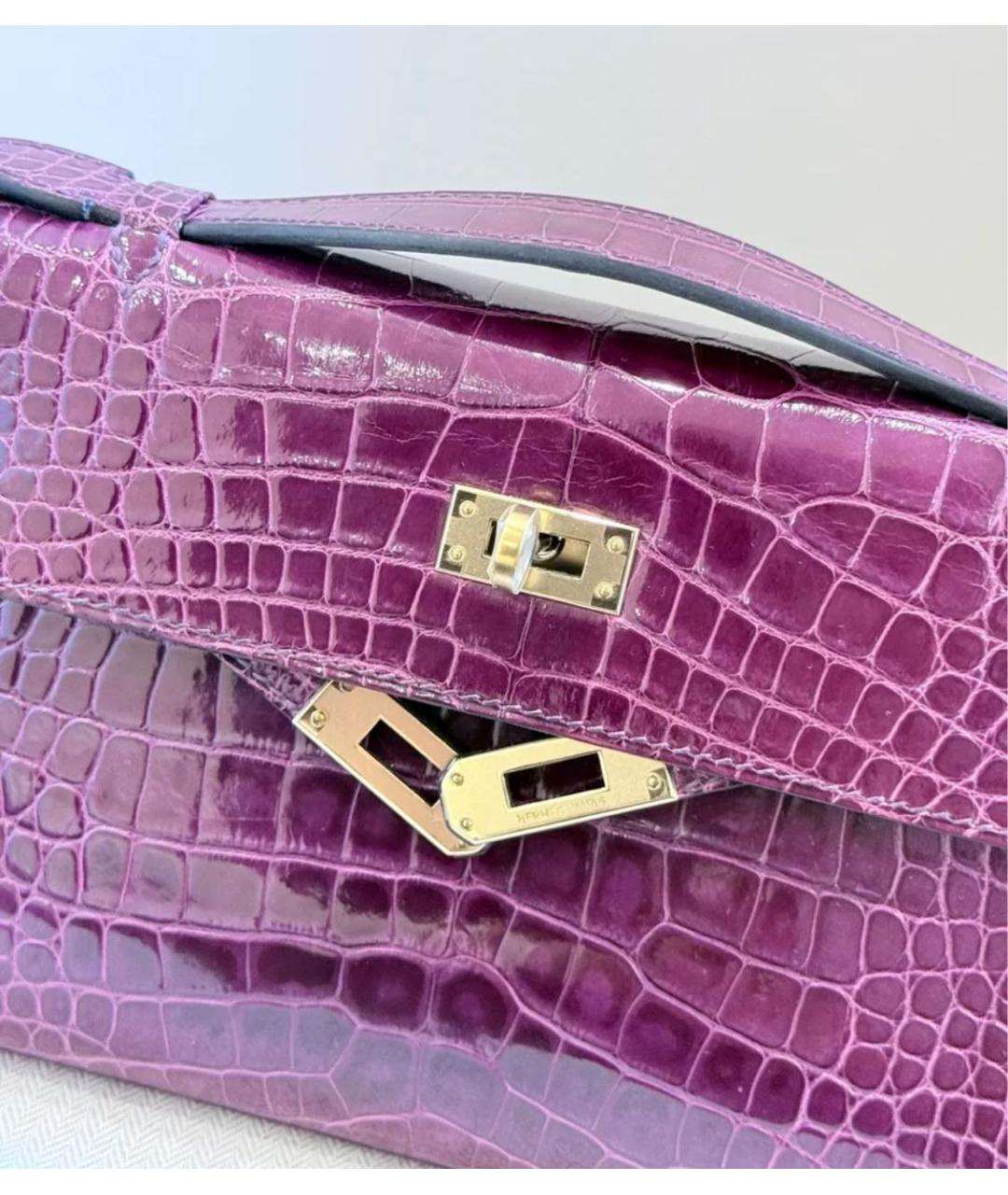 HERMES Фиолетовая кожаная сумка тоут, фото 4
