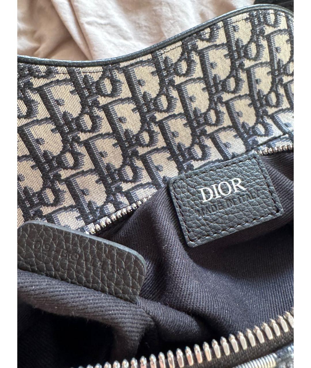 CHRISTIAN DIOR Бежевая тканевая сумка на плечо, фото 3