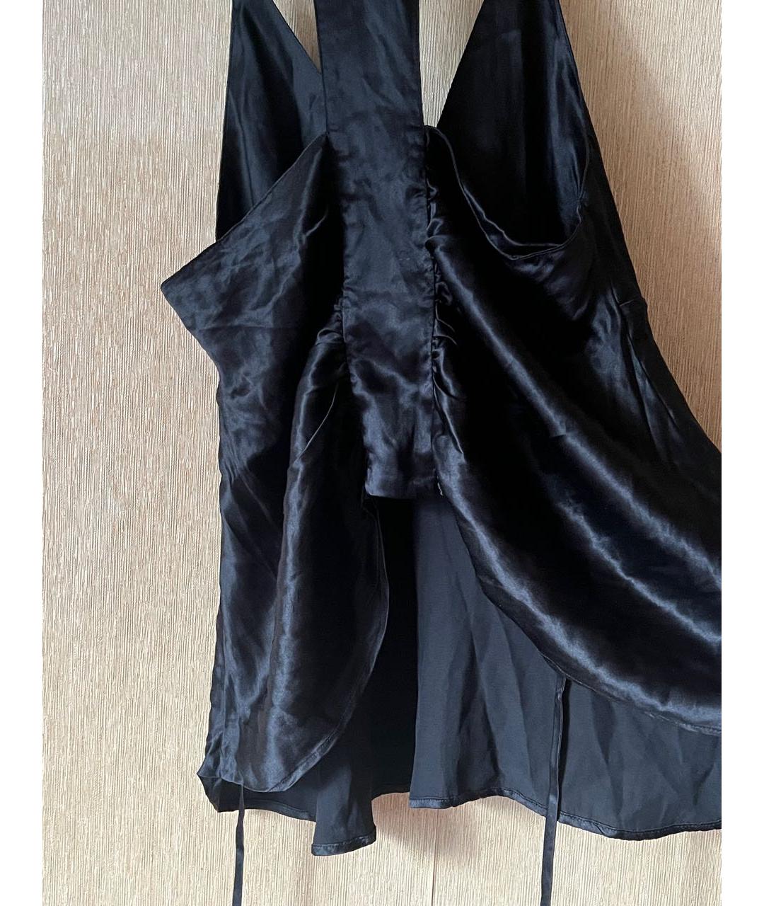 MCQ ALEXANDER MCQUEEN Черная шелковая майка, фото 4