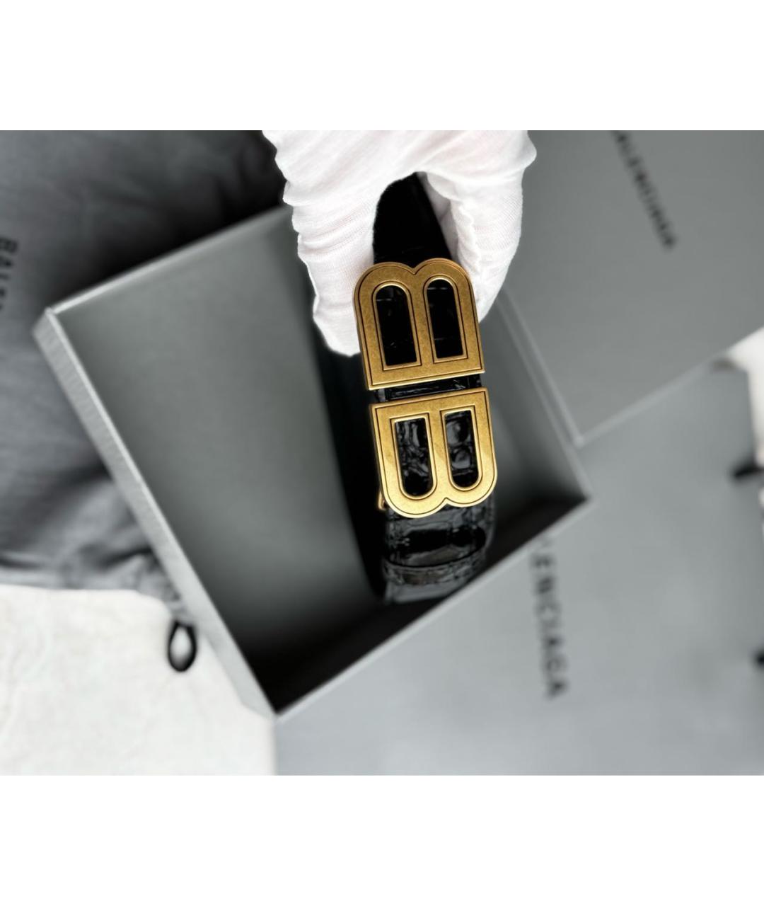 BALENCIAGA Черный кожаный ремень, фото 7