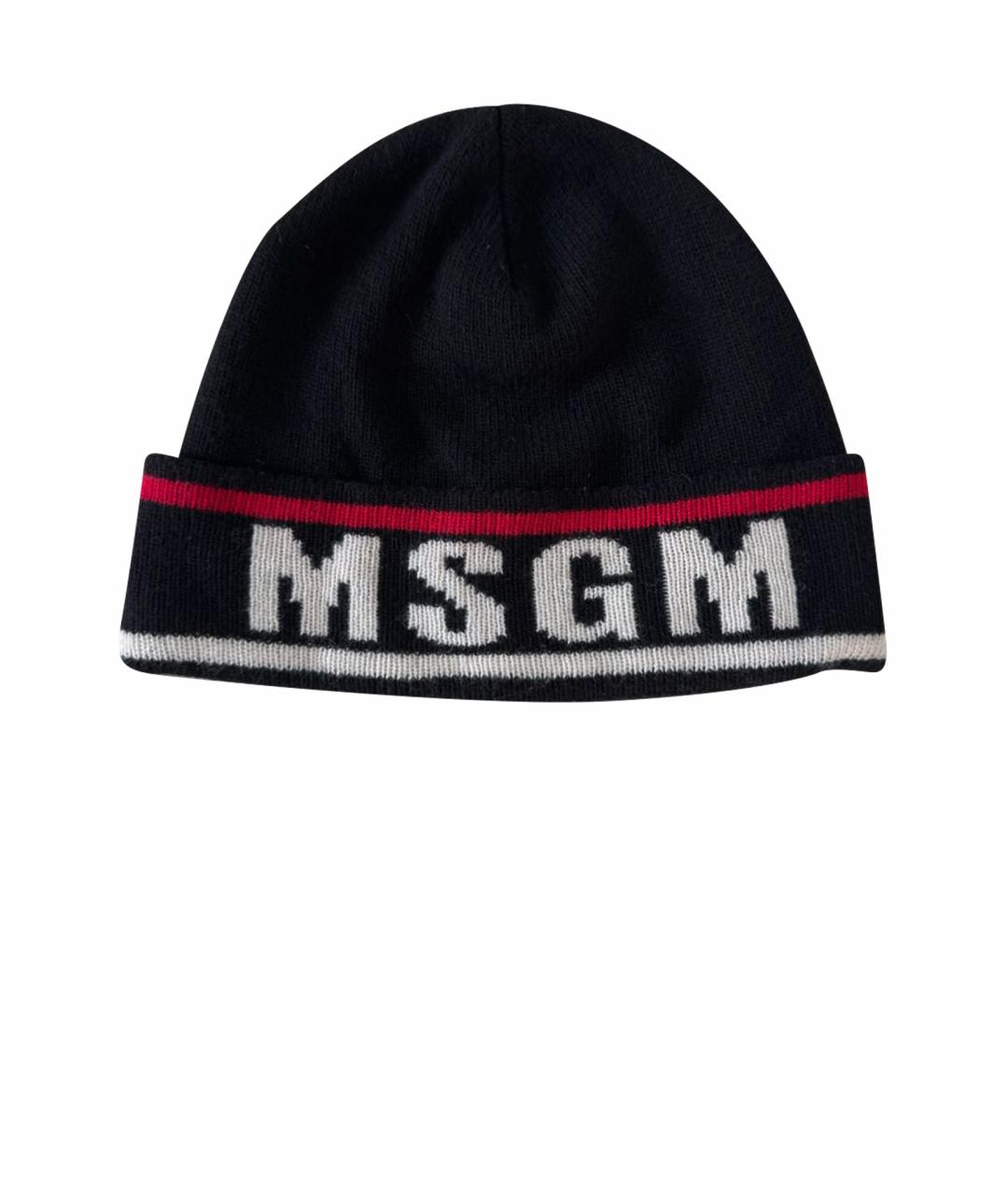 MSGM Черная шерстяная шапка, фото 1