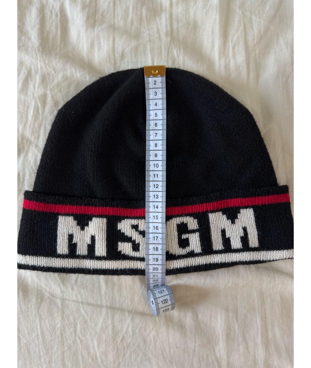 MSGM Черная шерстяная шапка, фото 4