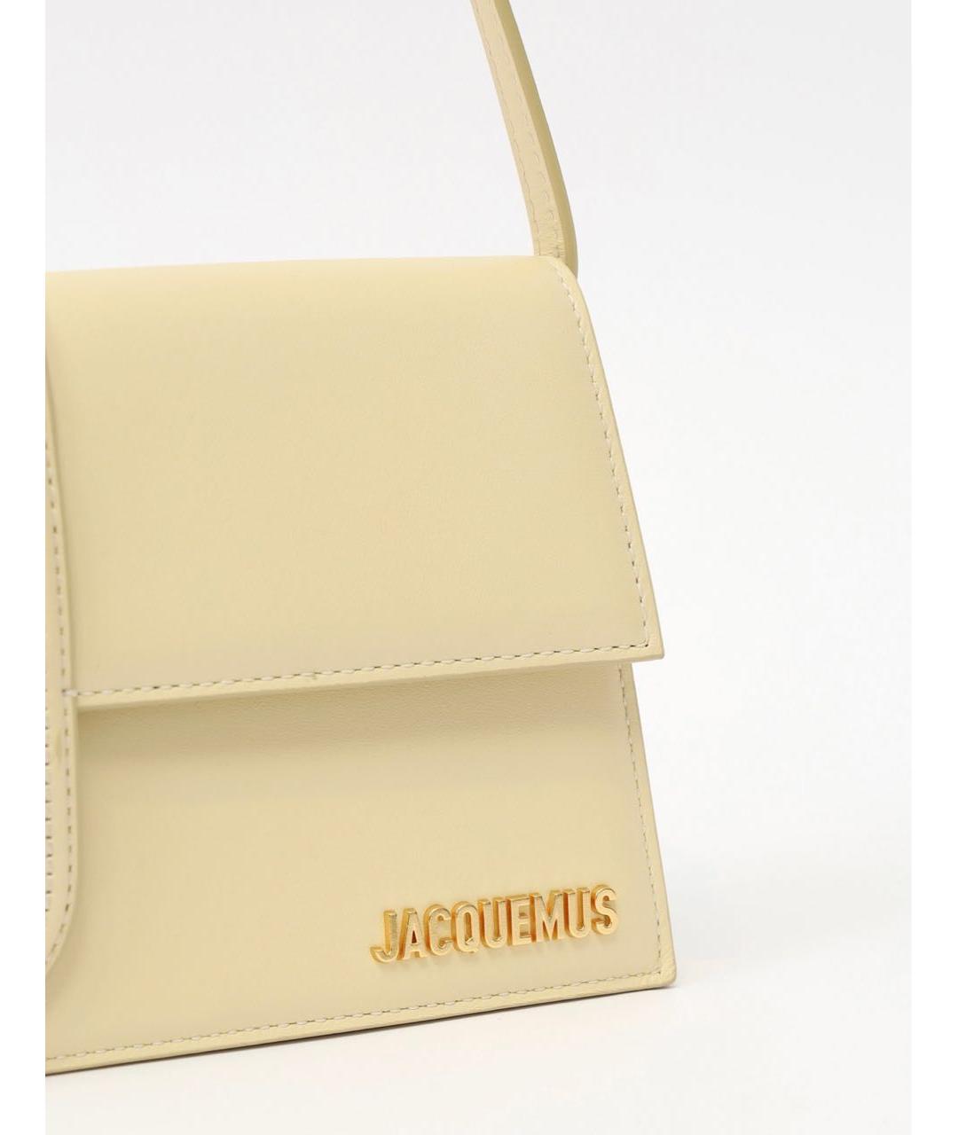 JACQUEMUS Желтая кожаная сумка через плечо, фото 5
