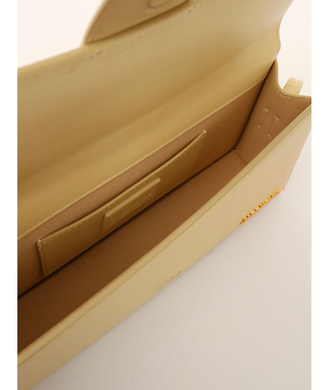 JACQUEMUS Желтая кожаная сумка через плечо, фото 4