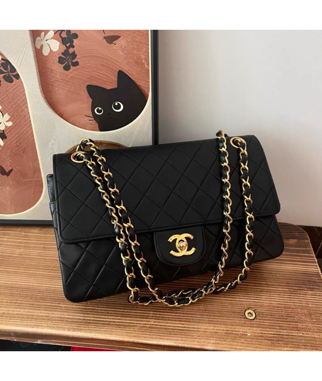 CHANEL Черная кожаная сумка тоут, фото 7