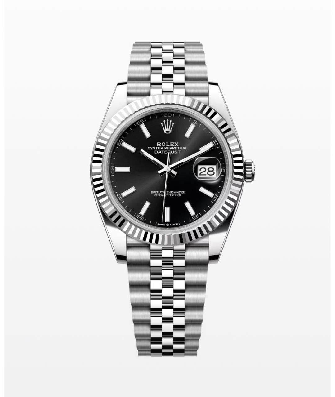 ROLEX Черные металлические часы, фото 3